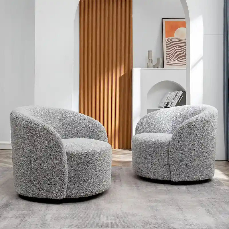 KINWELL, 34 breite gepolsterte drehbare Akzent-Fasssessel (2er-Set)