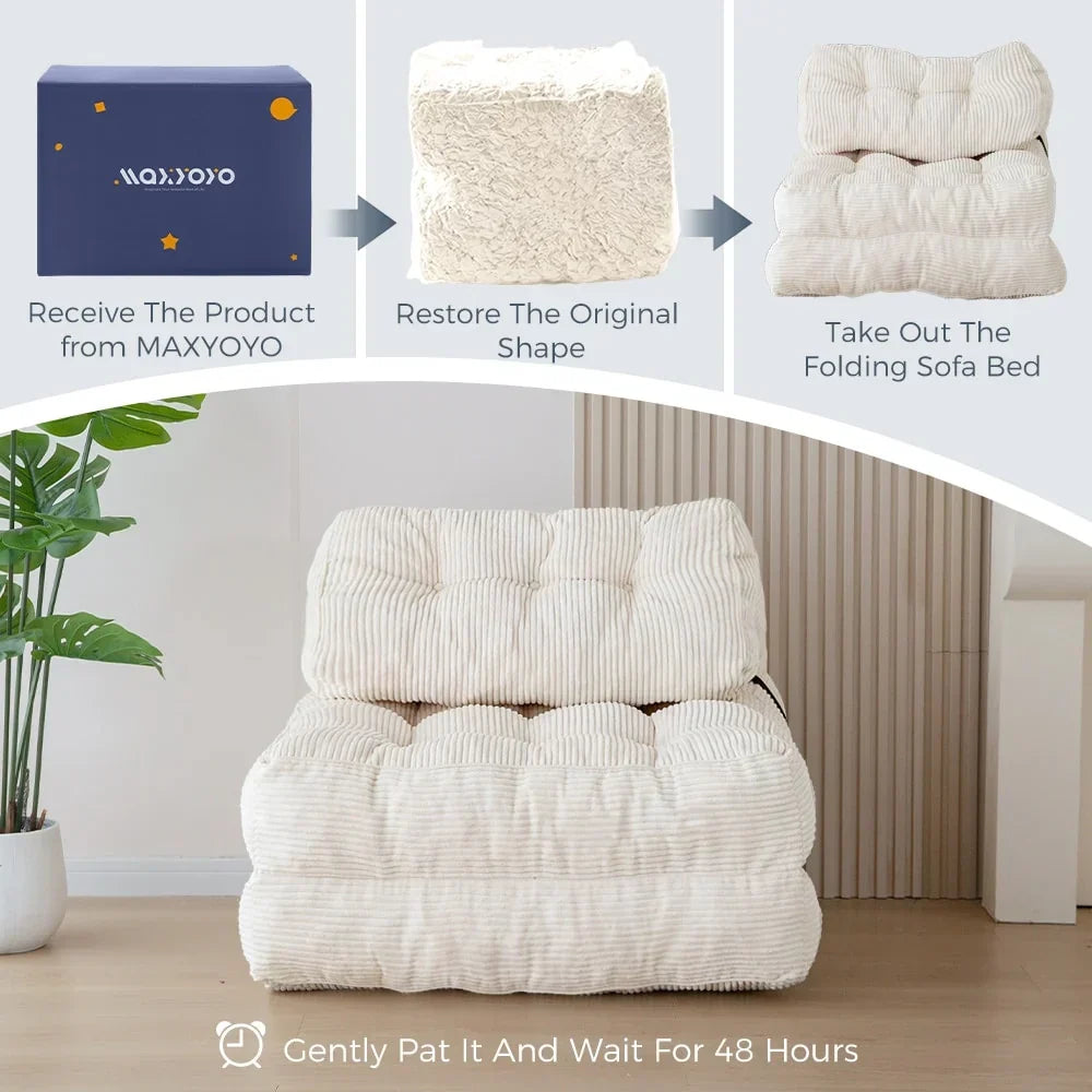 8 Cordsofa, Klappsofabett, Einzel