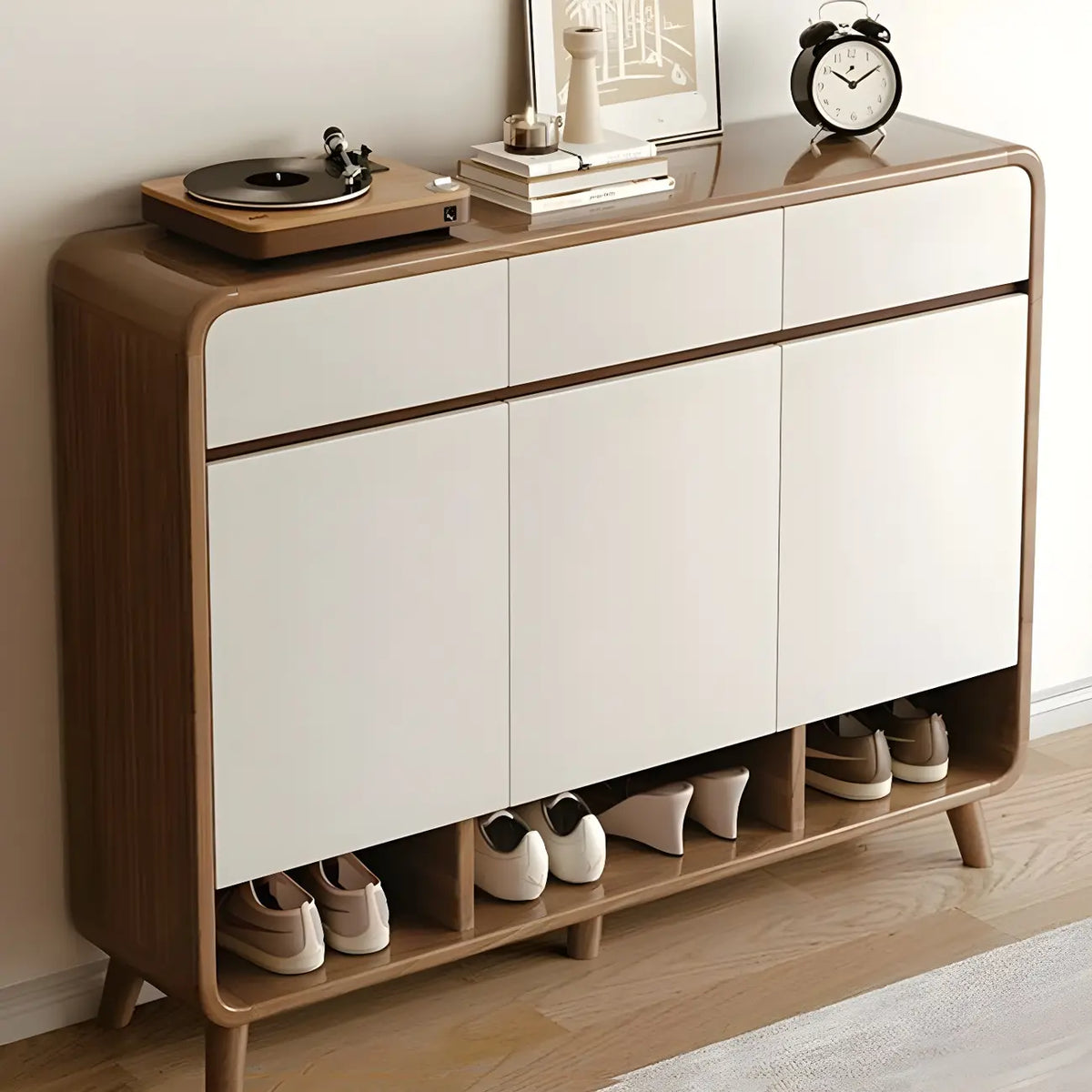 Mobile portascarpe medio in legno per corridoio, stile moderno