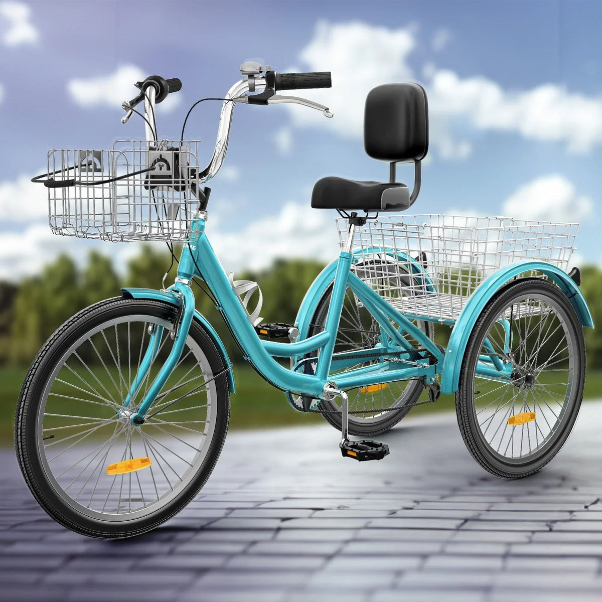 Tricycle pour adultes de 26 pouces, vélo à 3 roues, 7 vitesses
