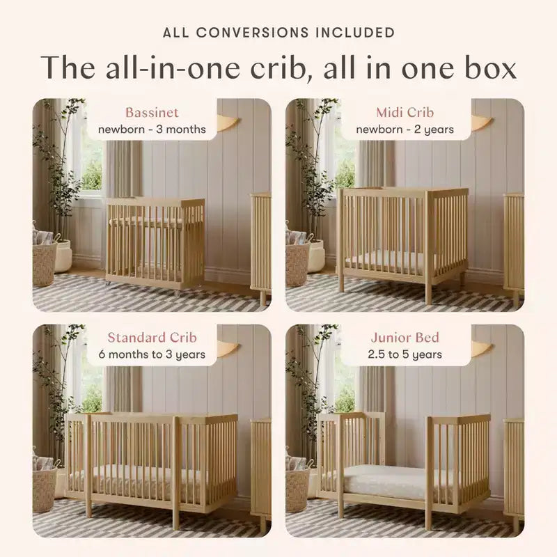 Babyletto Pogo 8-in-1 converteerbaar ledikant met ombouwsets voor alle levensfasen