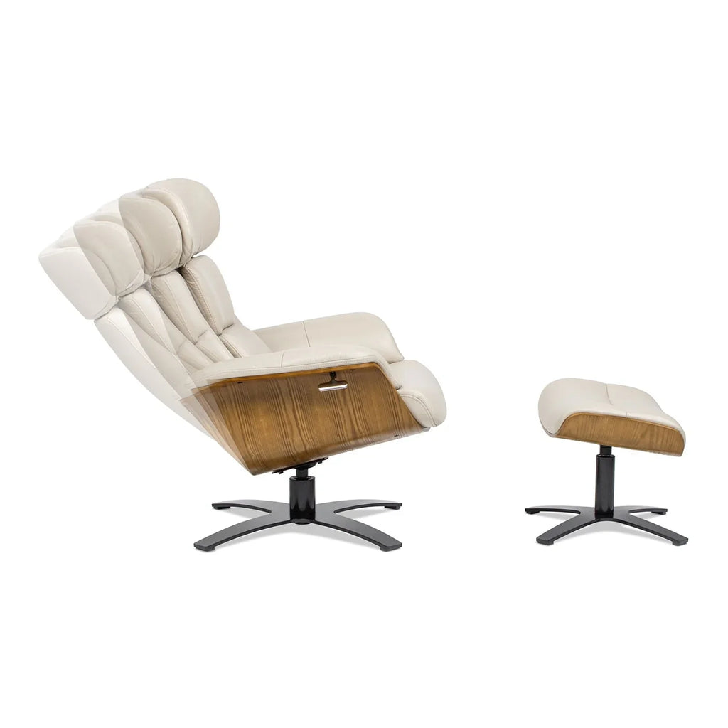 Fauteuil inclinable Jovan de 31.5 en cuir véritable avec ottoman