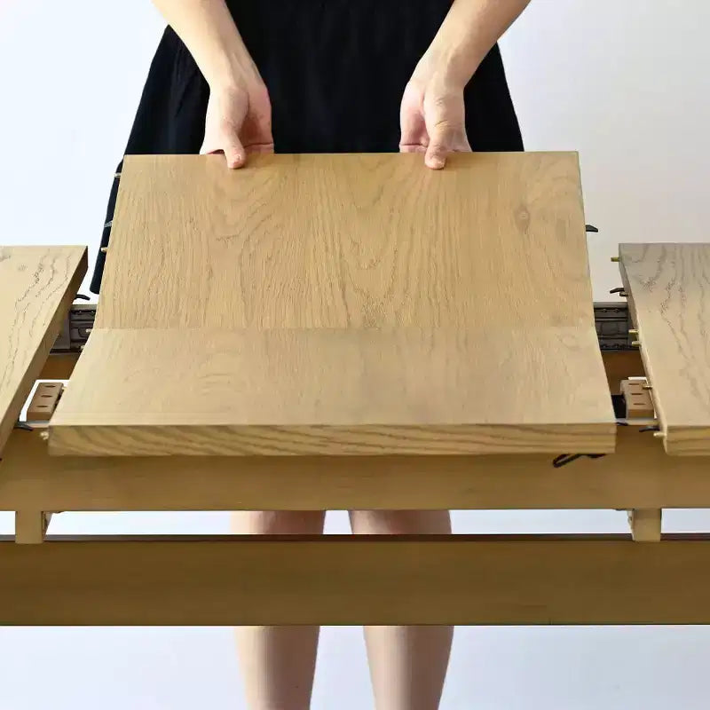 Ensemble de salle à manger de 7 pièces, table à tréteaux extensible de 78-96 avec chaises rembourrées à pieds en bois massif-Panipeachy