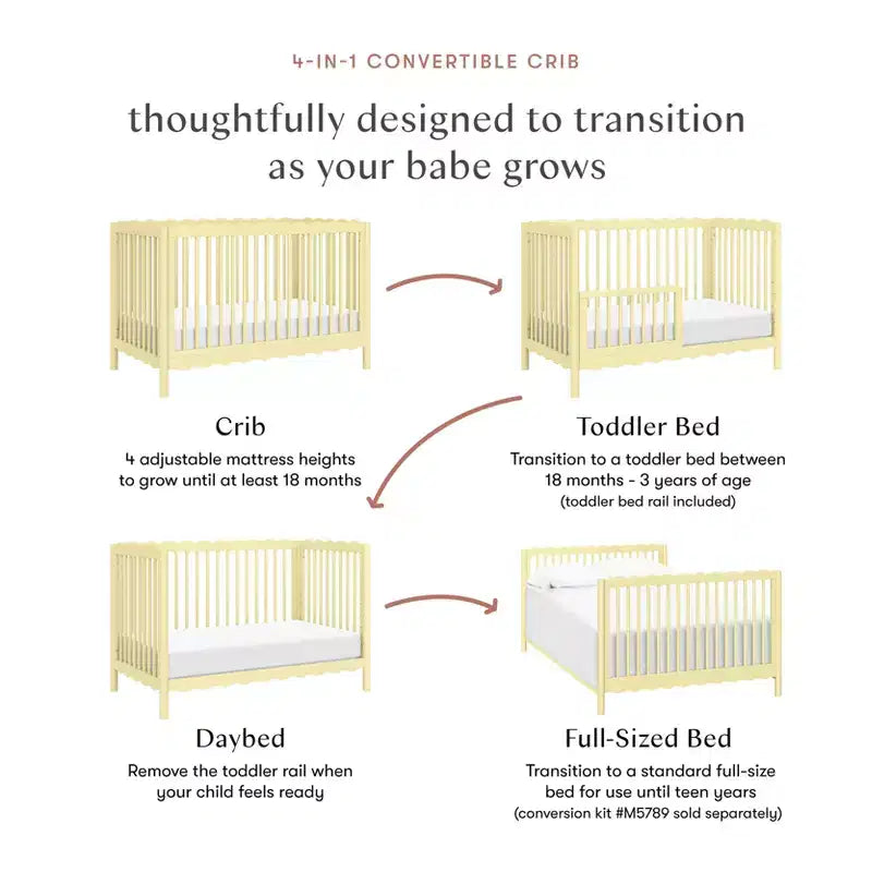 Lettino trasformabile 4 in 1 Babyletto Swell con kit di conversione in letto per bambini