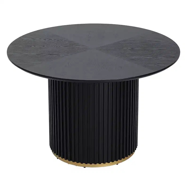 Christopher Knight Home Shankar moderne 5-delige ronde eetkamerset met stoelen van rubberhout met bekleding