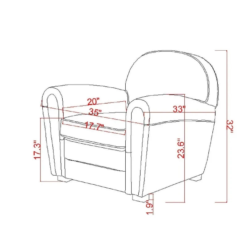 Pasargad Home Paris-clubfauteuil van echt leer, bruin