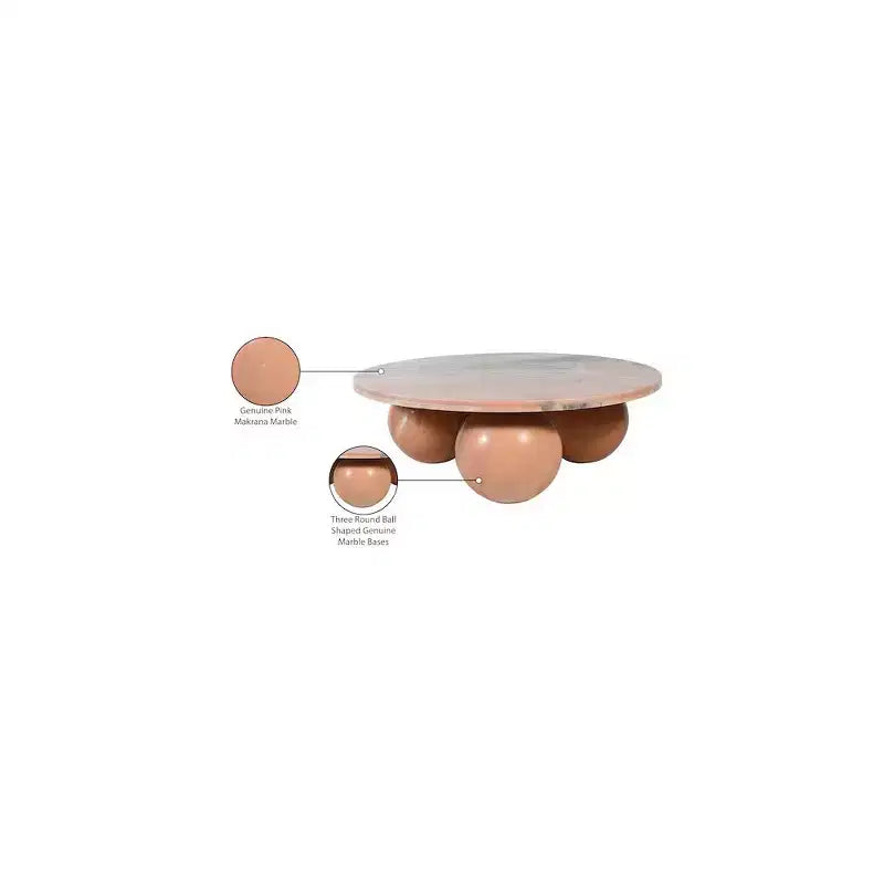 Table basse ronde en marbre avec pieds sphériques, multicolore, pour 4 personnes??