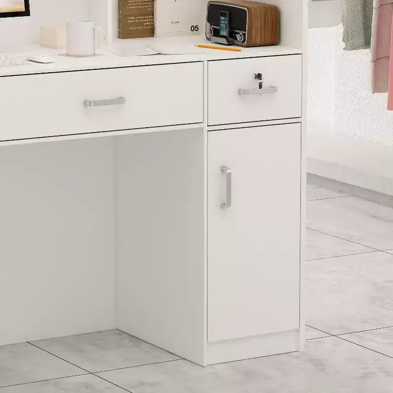 Bureau d'accueil en forme de L Famapy, poste de travail multifonctionnel