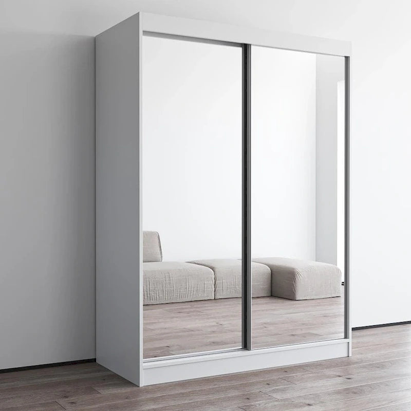 Kledingkast met 2 spiegeldeuren en hoogglansafwerking | 47 of 59 breed