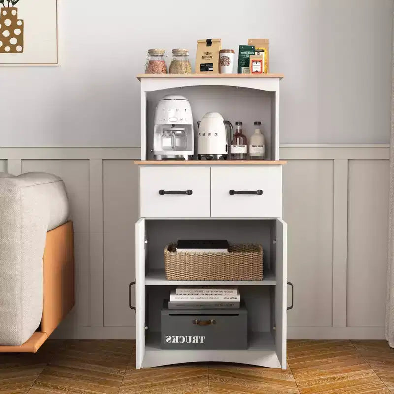 Credenza dispensa da cucina in legno sumyeg con cassetto e ripiano per microonde