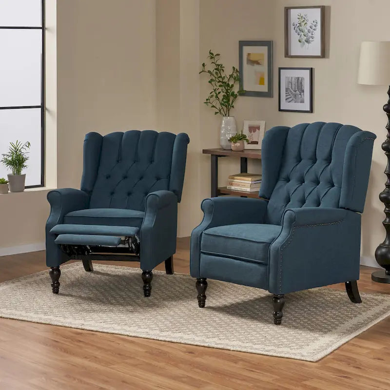 Fauteuils inclinables en tissu capitonné Walter (ensemble de 2) par Christopher Knight Home
