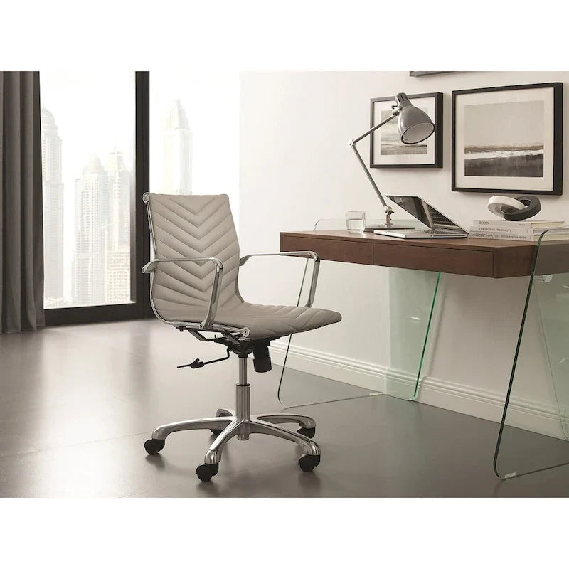 Bureau de bureau ARCHIE avec verre transparent.