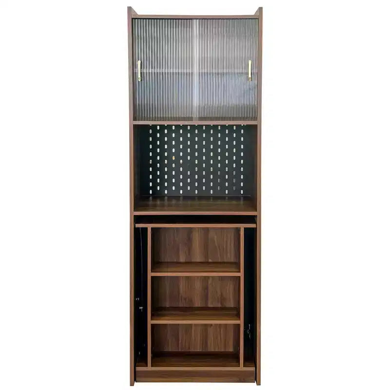 Tavolo da studio pieghevole in legno moderno GDFStudio Sinclair 36 con spazio contenitivo