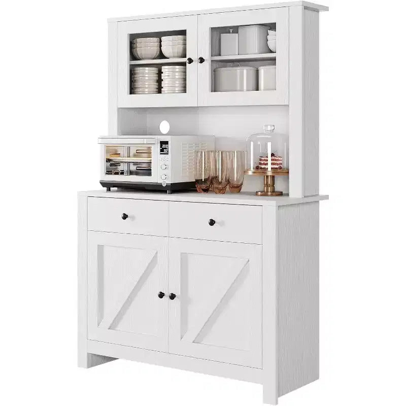 Dispensa da cucina con supporto per microonde, mobile a credenza con buffet e ripiani regolabili, per cucina e sala da pranzo