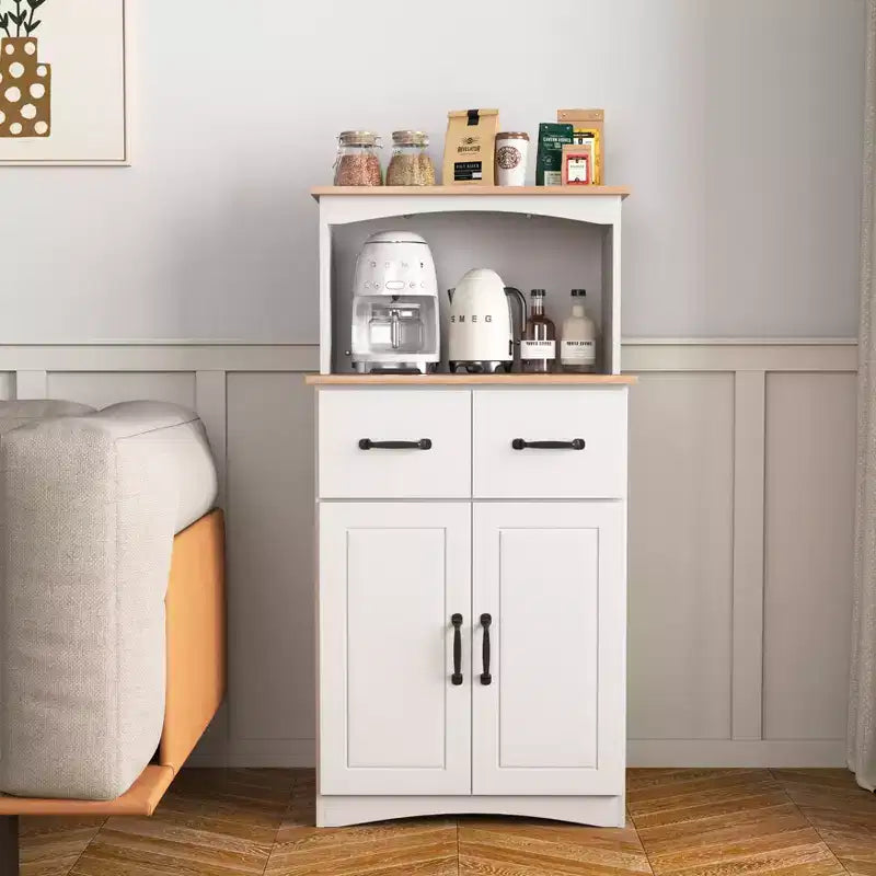 Credenza dispensa da cucina in legno sumyeg con cassetto e ripiano per microonde