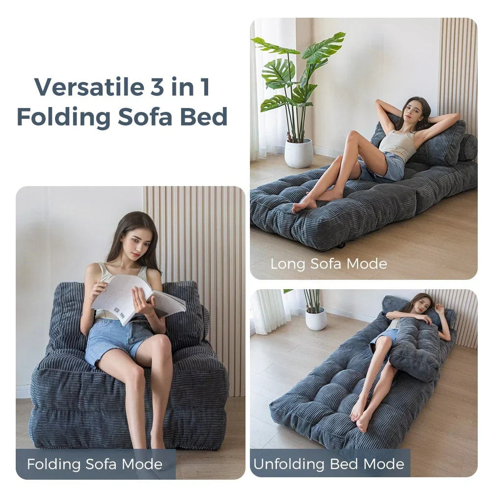 8 Cordsofa, Klappsofabett, Einzel