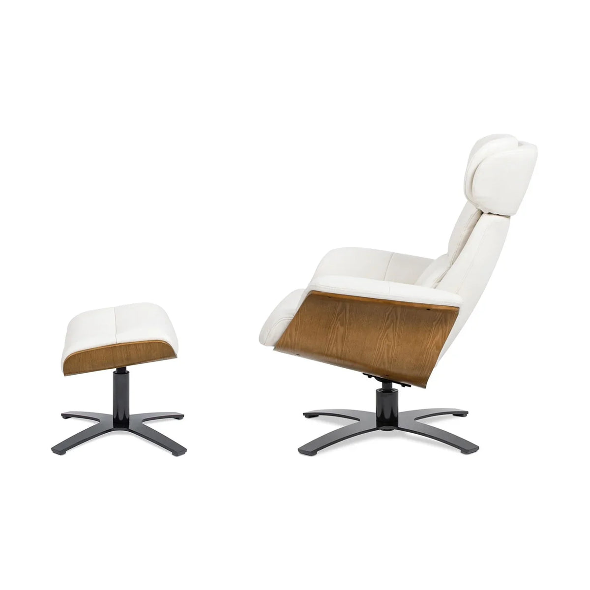 Fauteuil inclinable Jovan de 31.5 en cuir véritable avec ottoman