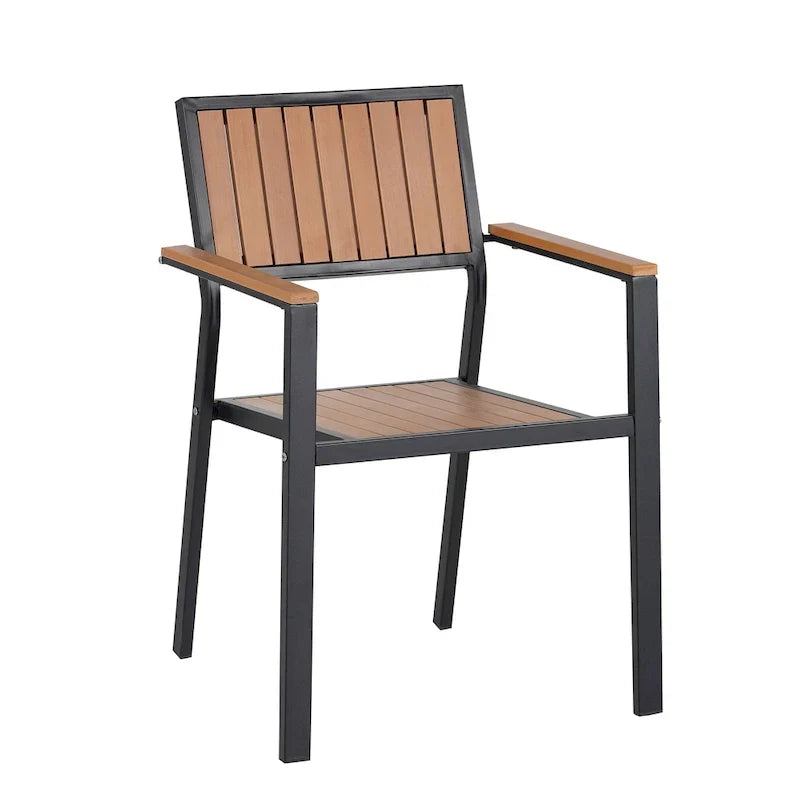 7-teiliges ausziehbares Outdoor-Essset mit ausziehbarem Tisch und 6 Armlehnstühlen