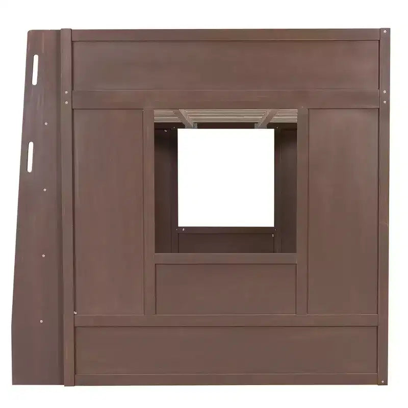 Struttura letto a soppalco in legno Whisen Queen Size con armadietti e ripiani contenitori
