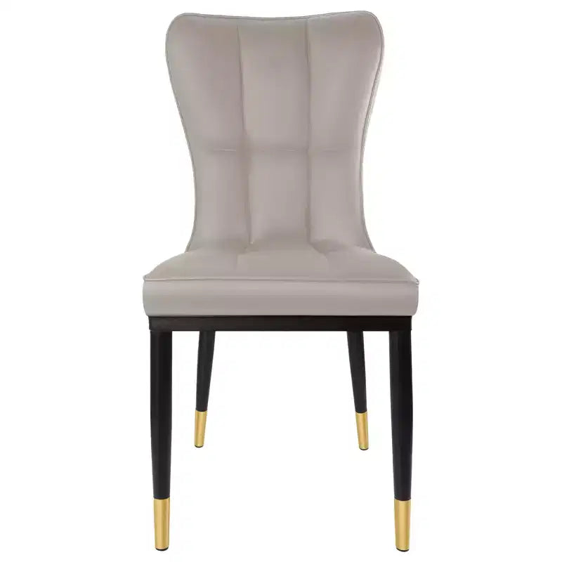 Bekrvio eetkamerstoelen set van 6, moderne gestoffeerde zitting van imitatieleer met hoge rugleuning, metalen poten, keukenstoelen zonder armleuningen voor woon- en eetkamer