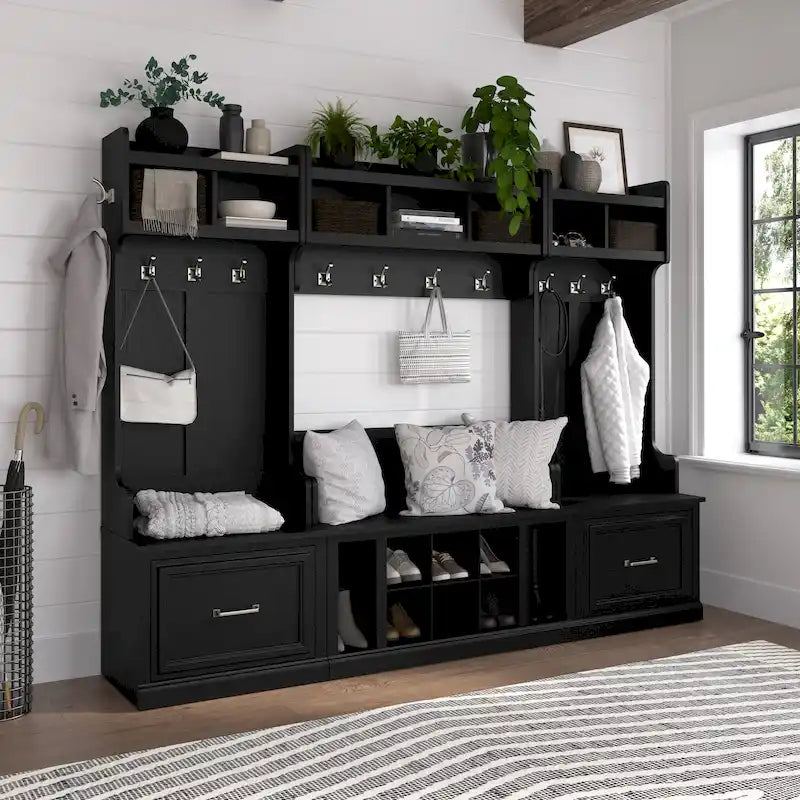Komplettes Woodland-Garderobenset für den Eingangsbereich mit Garderobenständer von Bush Furniture