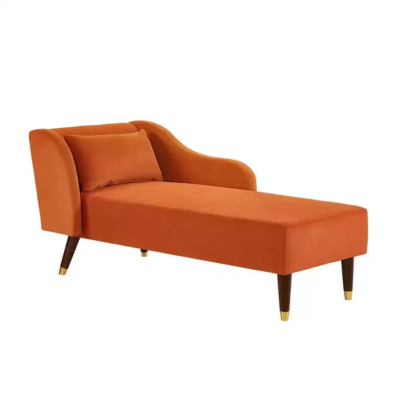Moderne chaise longue van fluweel, gestoffeerde chaise longue met gebogen armleuning, slaapbank voor slaapkamer, kantoor of woonkamer