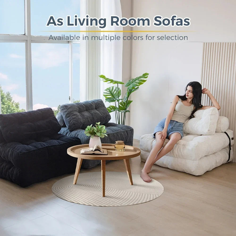 8 Cordsofa, Klappsofabett, Einzel