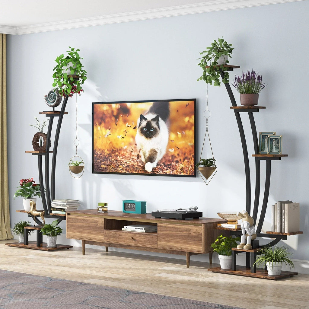 Support pour plantes d’intérieur, présentoir à fleurs à 6 niveaux pour la maison et le jardin - lot de 2