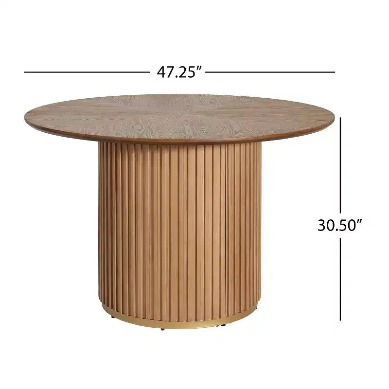 Christopher Knight Home Shankar moderne 5-delige ronde eetkamerset met stoelen van rubberhout met bekleding