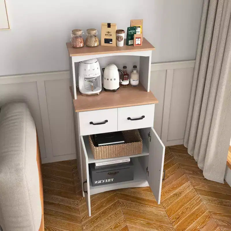 Credenza dispensa da cucina in legno sumyeg con cassetto e ripiano per microonde