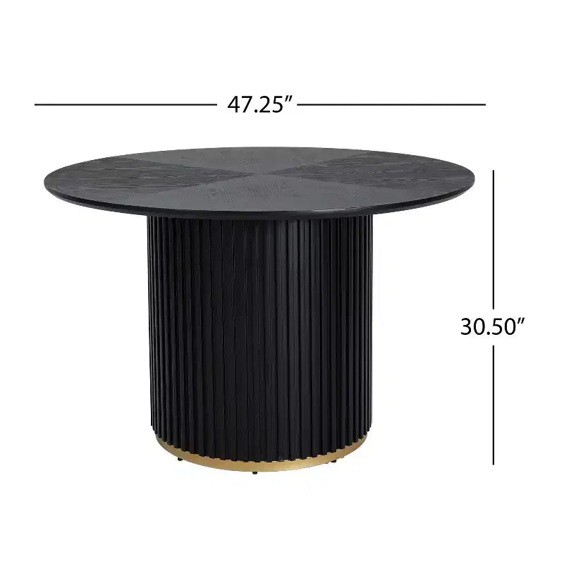 Christopher Knight Home Shankar moderne 5-delige ronde eetkamerset met stoelen van rubberhout met bekleding