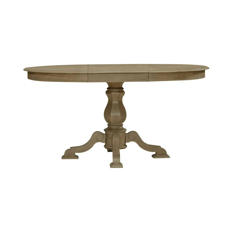 Tavolo da pranzo rotondo Magnolia Manor con base a colonna e prolunghe - 2 finiture