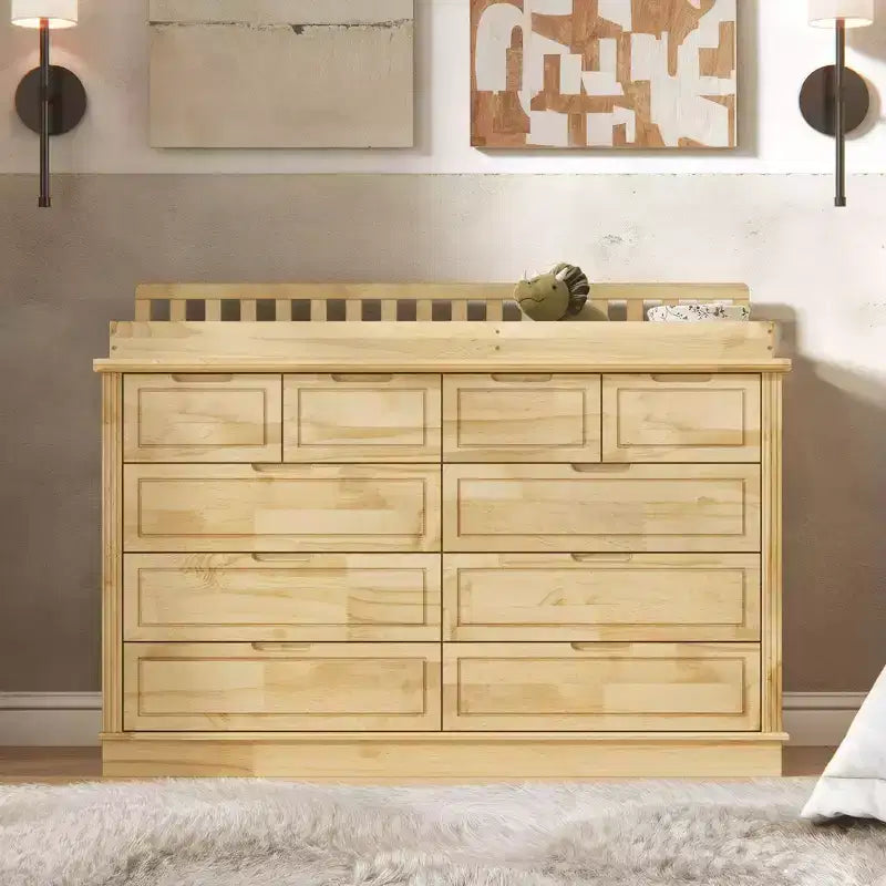 Fasciatoio e cassettiera Homsee in legno massello di pino: piano rimovibile, cassetti, elemento essenziale tutto in uno per la cameretta dei genitori