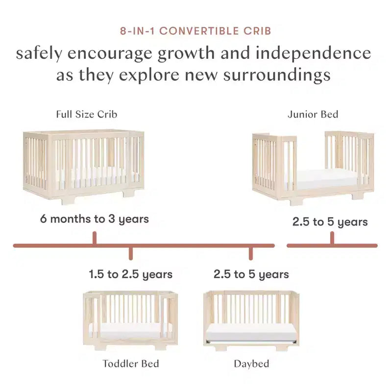 Lit bébé convertible Babyletto Yuzu 8-en-1 avec kits de conversion pour toutes les étapes