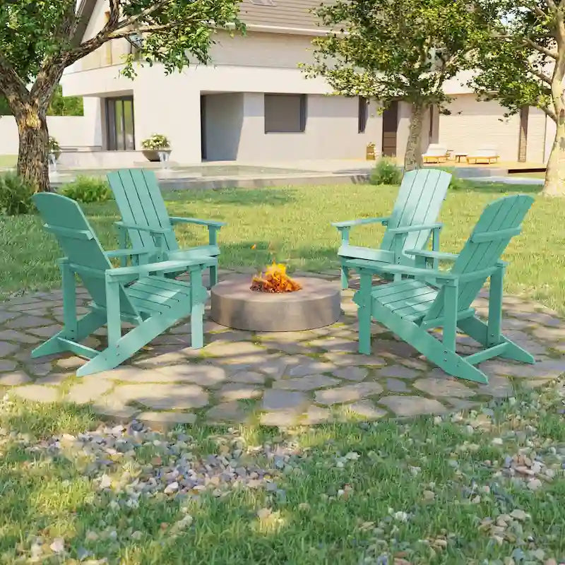 Set di 4 sedie Adirondack da esterno in legno resistente agli agenti atmosferici Bonosuki