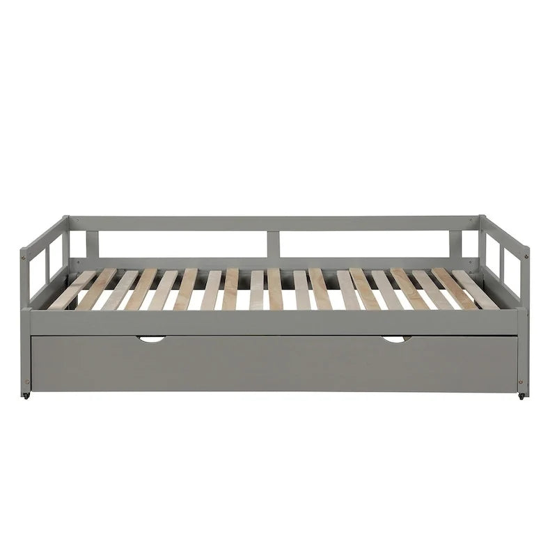 Divano letto allungabile con letto estraibile, divano letto in legno con letto estraibile