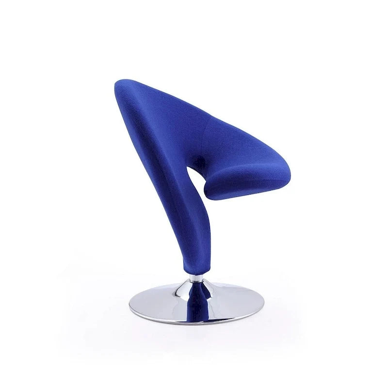 Manhattan Comfort Curl-draaifauteuil met chroom en wolmix (set van 2)