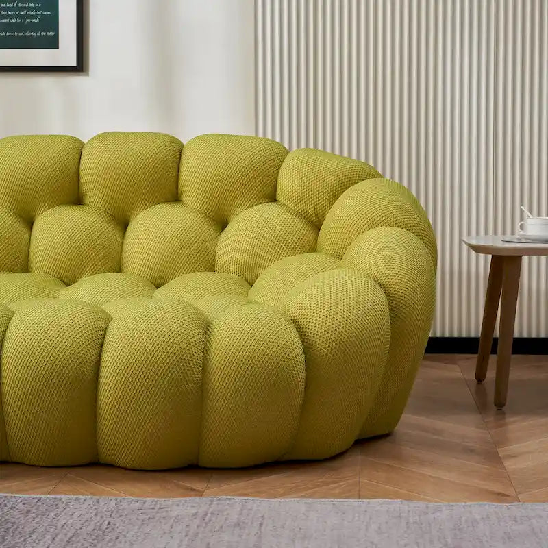 Canapé bulle incurvé paresseux 2 places, en forme de nid d’abeille, avec tissu textile 3D, pour salon, appartement