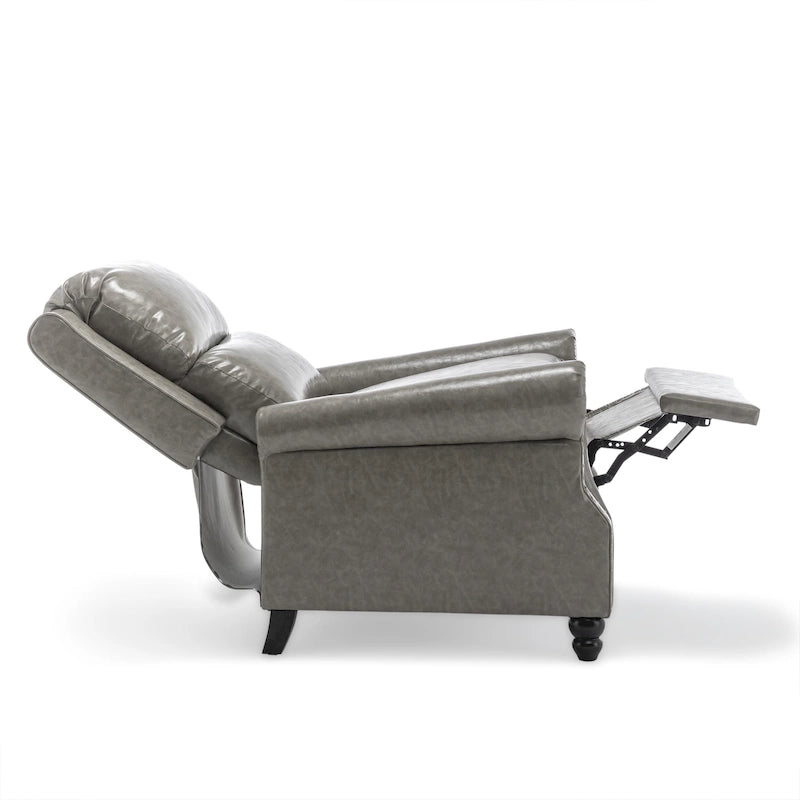 Set di 2 poltrone reclinabili con seduta imbottita e borchie decorative