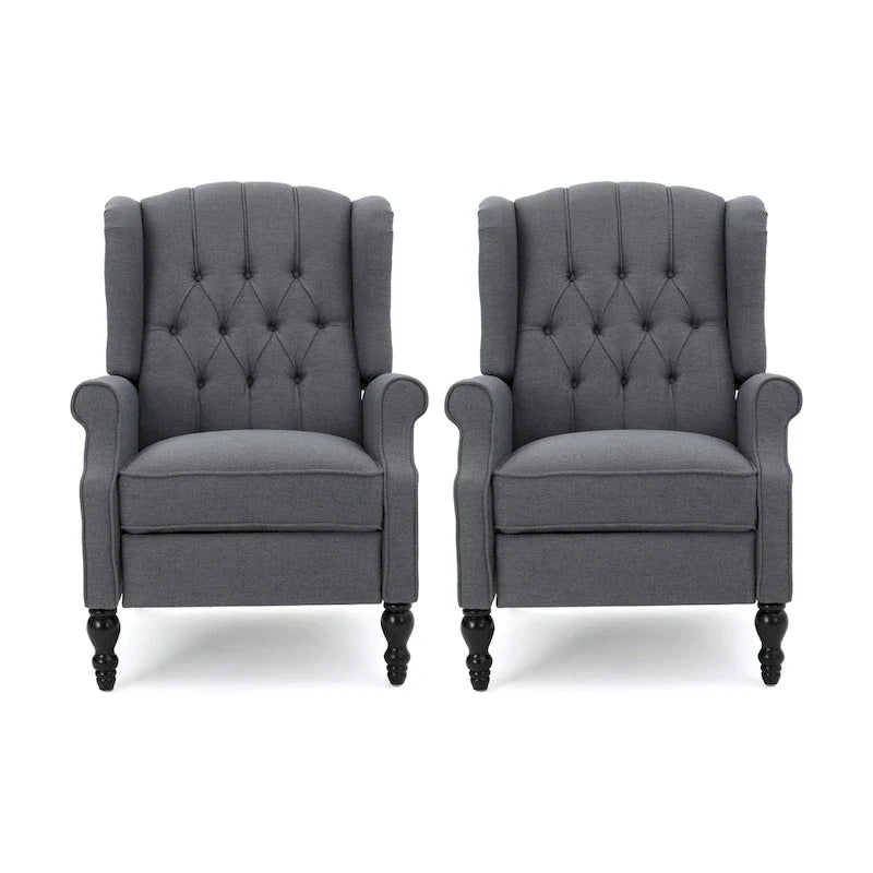 Fauteuils inclinables en tissu capitonné Walter (ensemble de 2) par Christopher Knight Home
