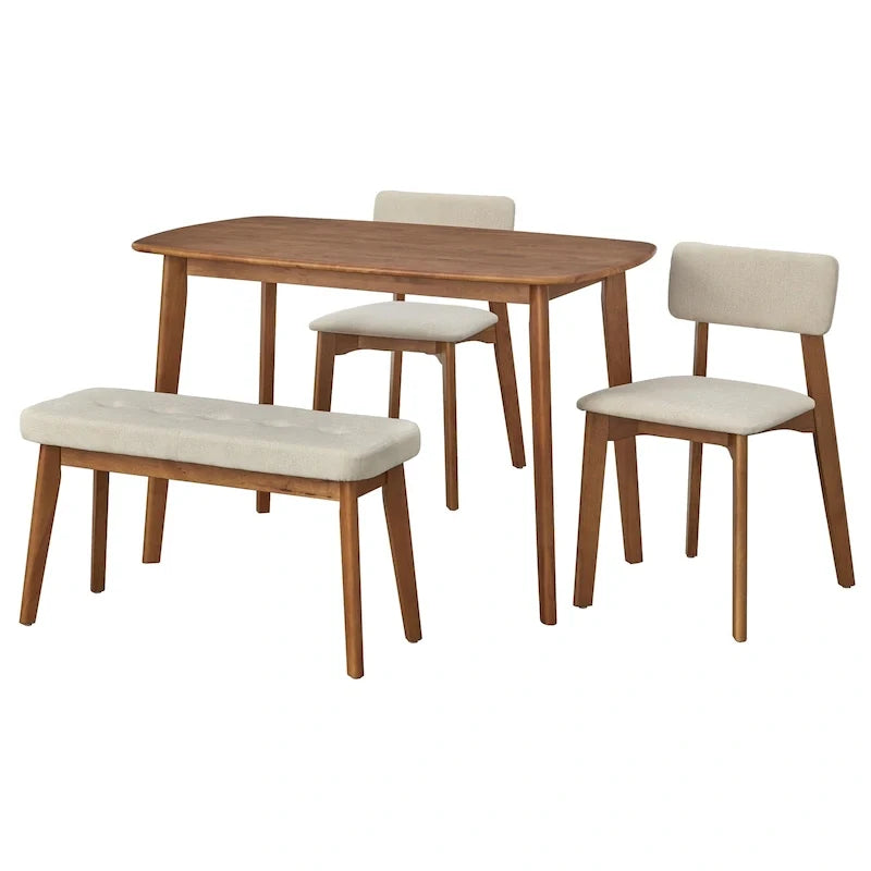 Set da pranzo Nettie Simple Living in legno massello, 4 pezzi