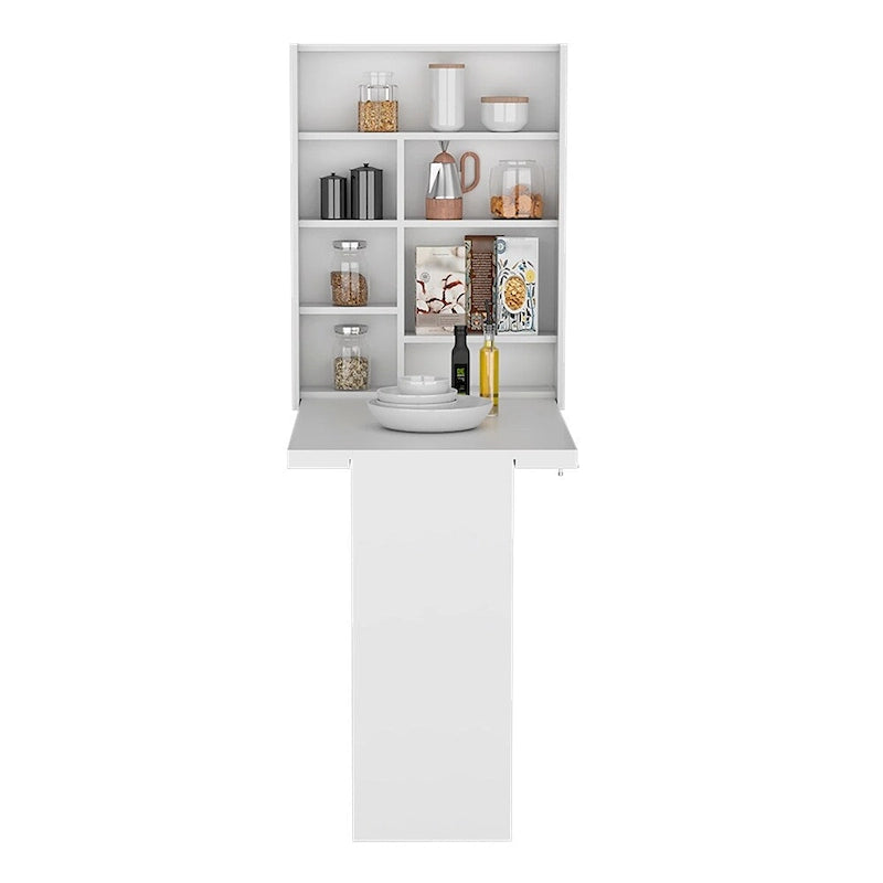 Table pliante Tacoma, sept étagères intérieures, finition blanche, de haute qualité et durable