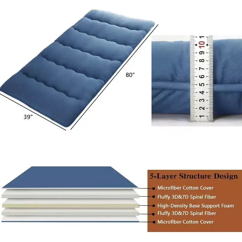 Matelas futon japonais, tapis de sol pliable pour dormir, tatami pour la maison et le camping
