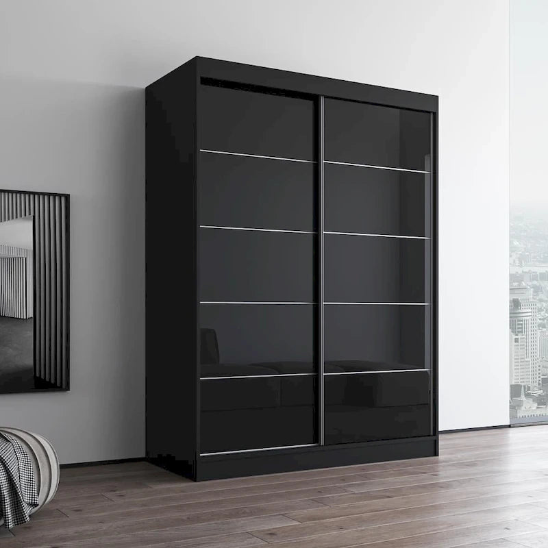 Moderner Hochglanz-Kleiderschrank Aria mit 2 Türen