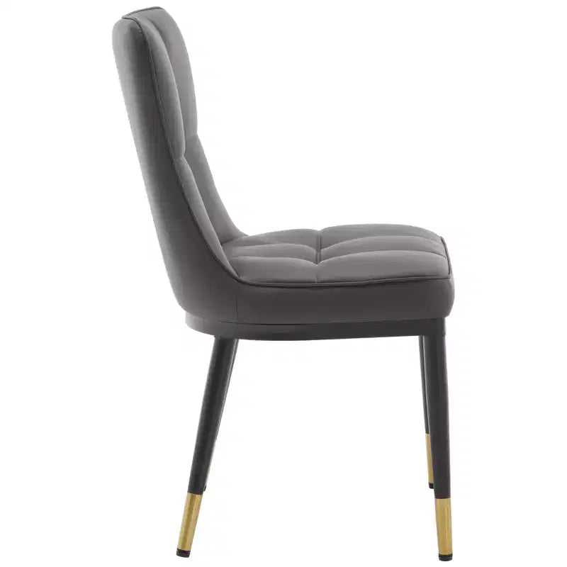 Bekrvio eetkamerstoelen set van 6, moderne gestoffeerde zitting van imitatieleer met hoge rugleuning, metalen poten, keukenstoelen zonder armleuningen voor woon- en eetkamer