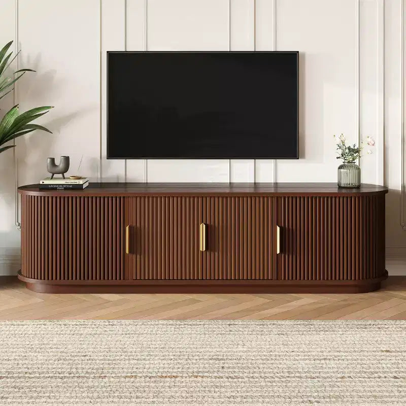 GDFStudio Roy TV-Schrank im Landhausstil aus Holz mit Schiebetür und verstellbarem Stauraum