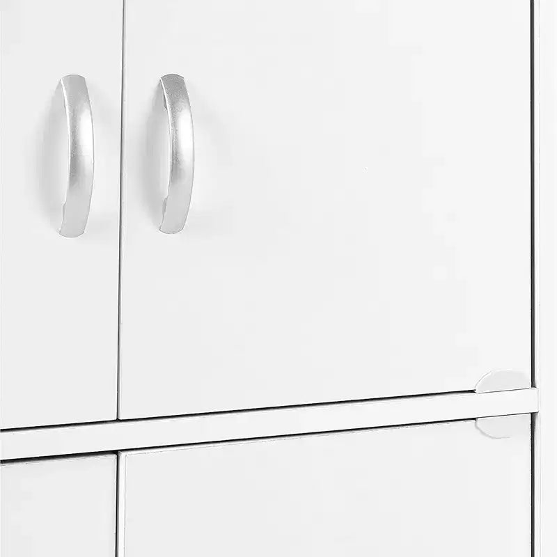 Bibliothèque-meuble de rangement fermé Hodedah HID44, robuste, avec 8 portes, à poser au sol, multifonction pour la maison et le bureau, finition bois de hêtre
