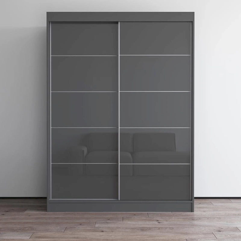 Moderner Hochglanz-Kleiderschrank Aria mit 2 Türen