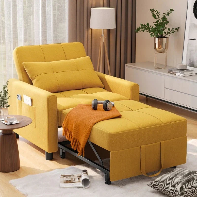 Canapé-lit convertible 3 en 1 avec réglage ajustable, fauteuil-canapé avec lit escamotable, lit pliant convertible pour le salon