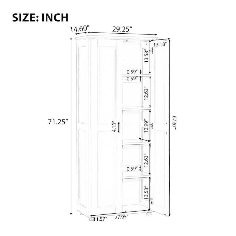 Mobiletto da bagno con due ante, ripiano regolabile, pannello in MDF
